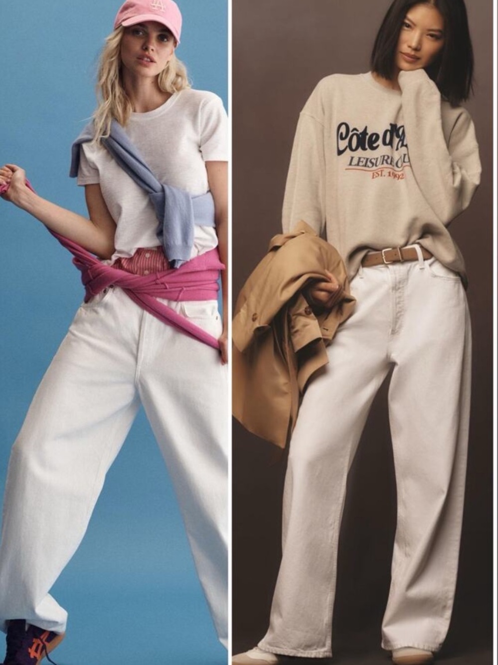 NWT Agolde Jeans Low Slung Baggy in Milkshake White